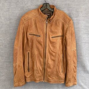 Men’s Danier Leather Jacket Brown Moto